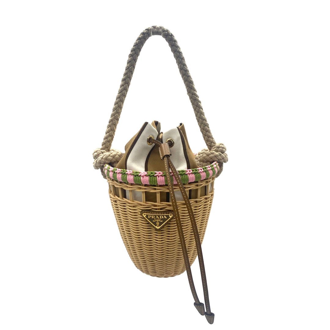 Bolsa Prada Bucket Wicker Mini