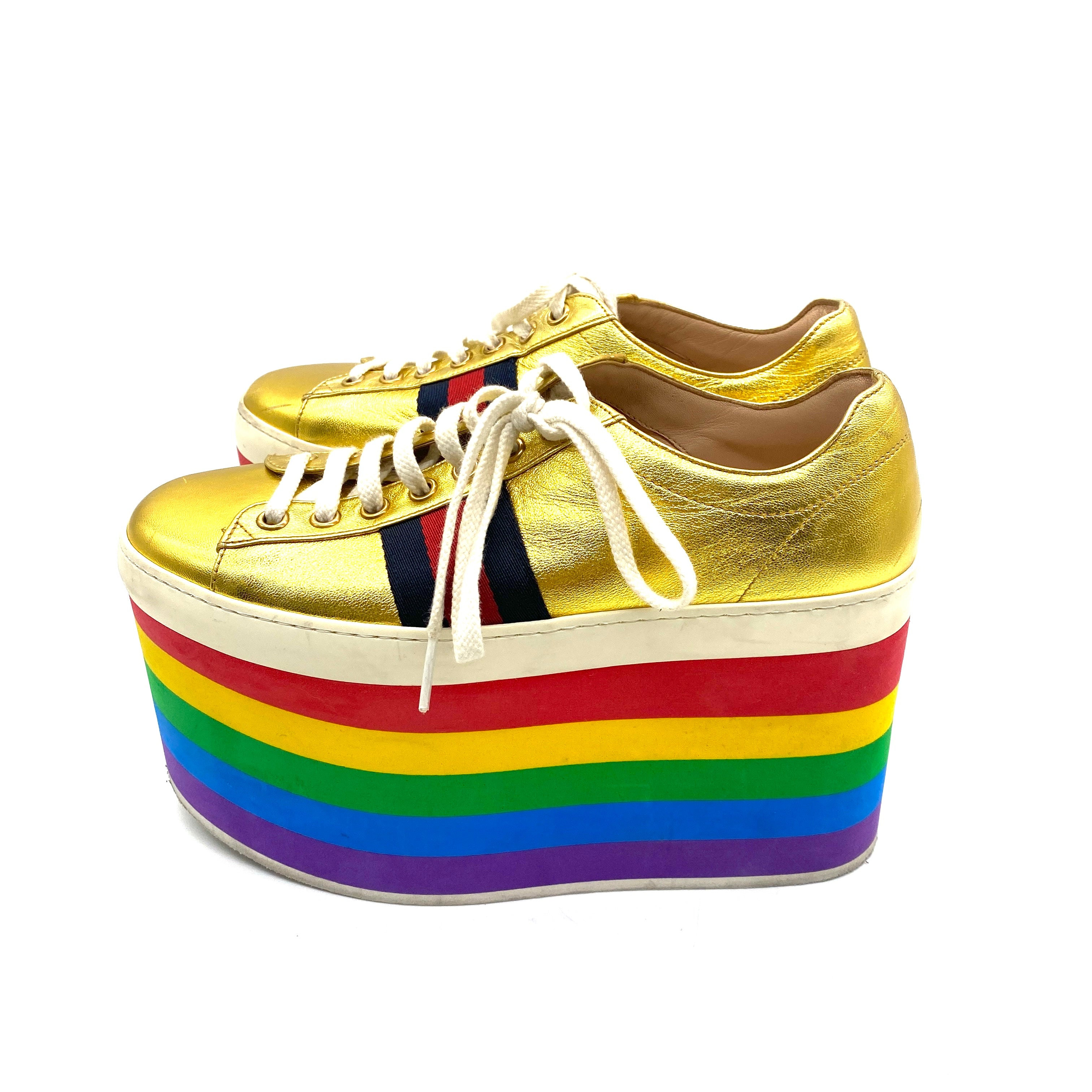 Tenis Gucci Peggy Rainbow T.36.5