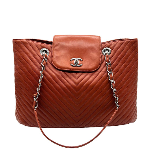 Bolsa Chanel Chevron CC Shopping Tote
