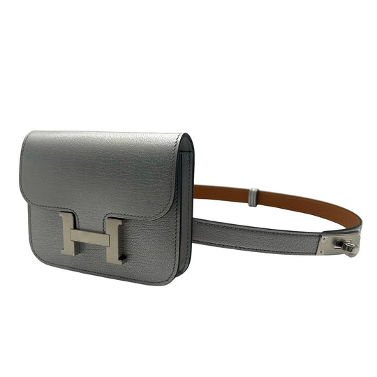 Cinturón Hermès Kelly 18 y Cartera Constance Slim Argent
